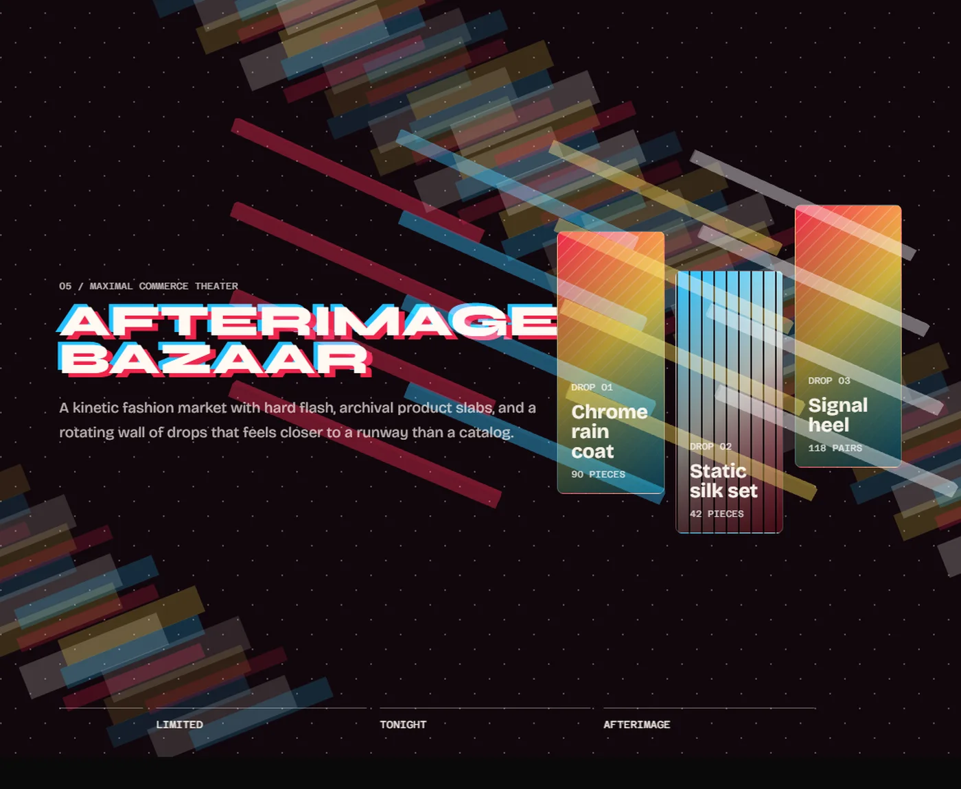 Afterimage Bazaar maximal fashion commerce concept